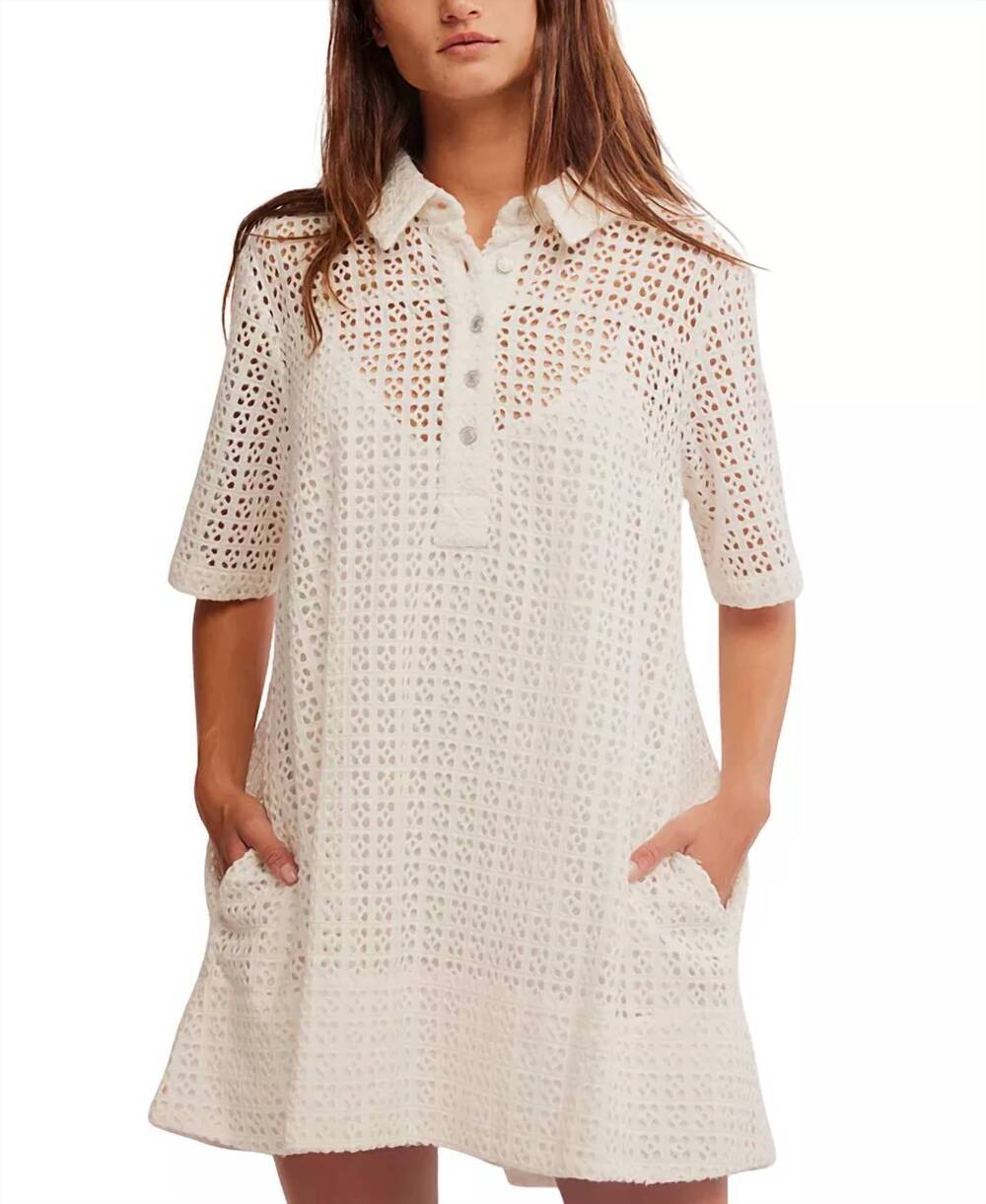 NEW FREE PEOPLE remino eyelet dress in white
